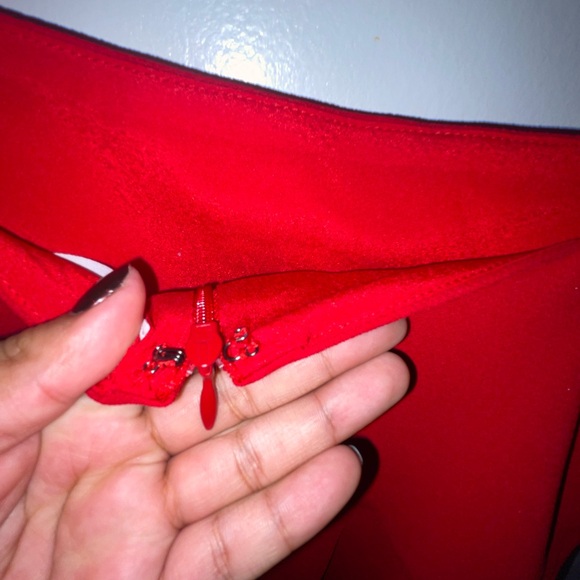 Red Slit Jumpsuit - Picture 13 of 13